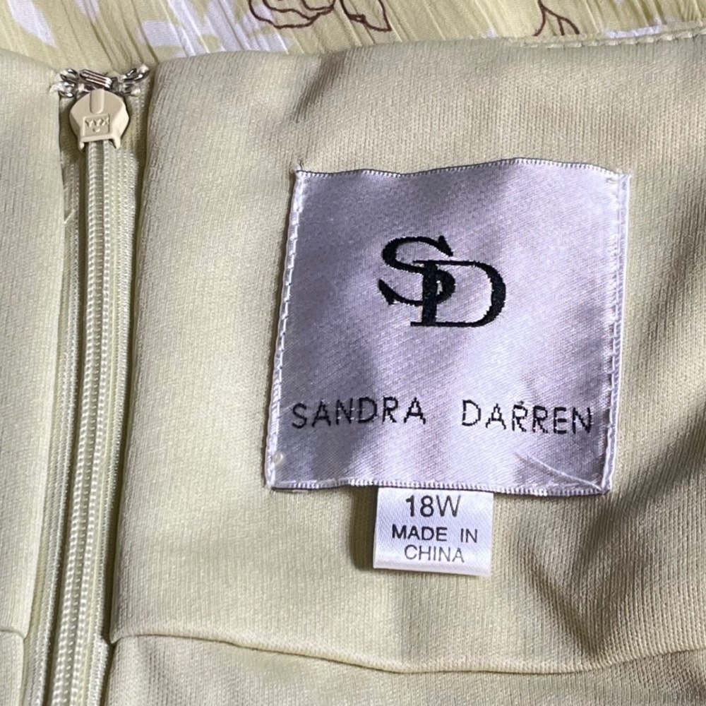 Sandra Darren Yellow Floral Cottagecore Garden Pleated Midi Skirt Size 18W - Picture 5 of 6